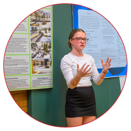 Frances Hodson Frances Hodson explaining her research.
